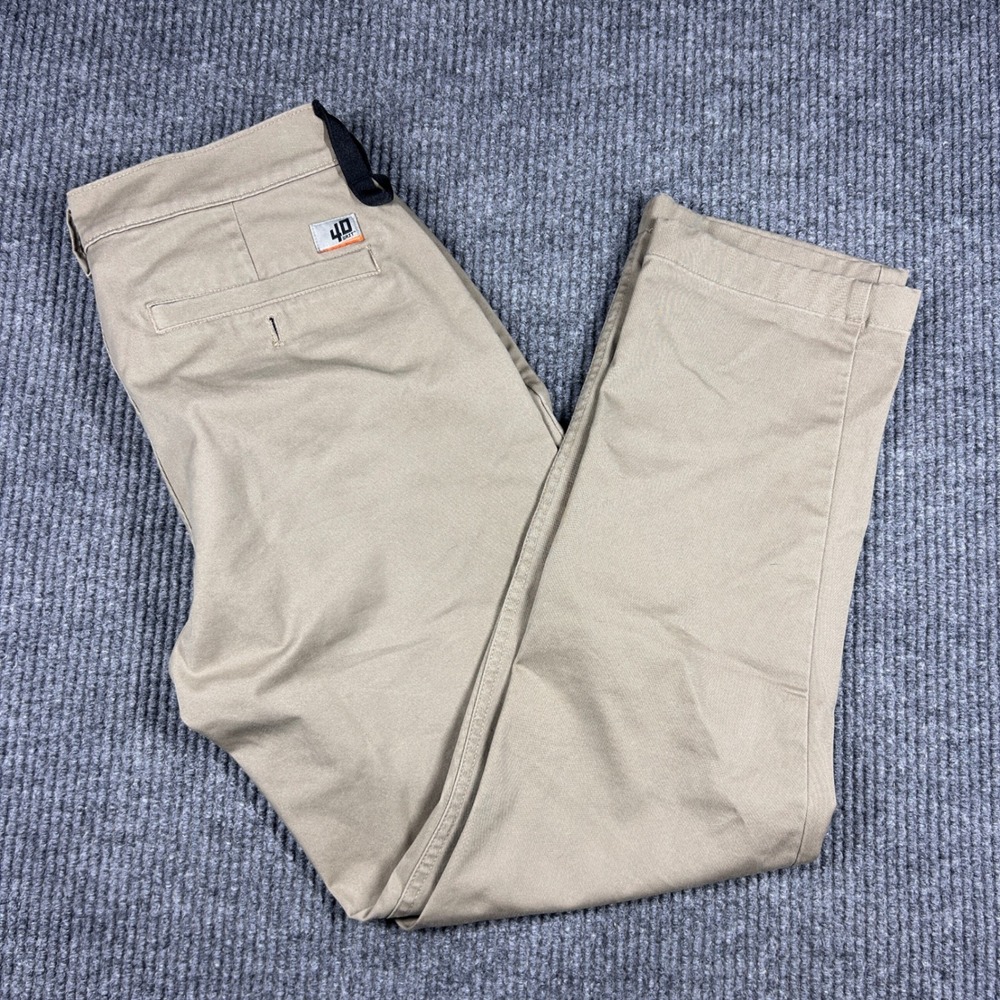 40 Grit by Duluth Trading Pants Mens 32x30 Slim Fit Chino Khaki Tan Cotton Blend
